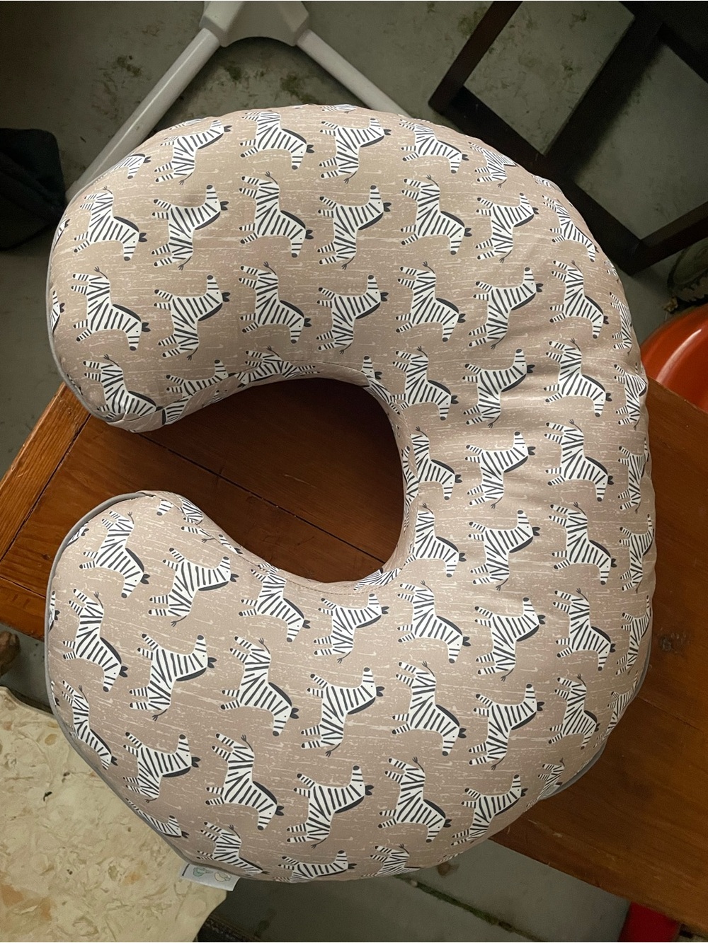 U-Shaped Boppy Nursing Pillow with Playful Zebra Print